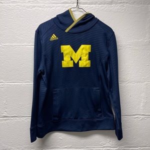 Adidas Navy and Yellow Women's Hoodie